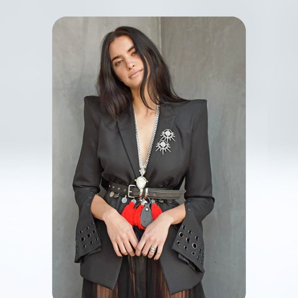 Dylan Lex Black Blazer with Eyelet Details-M/NWOTs
